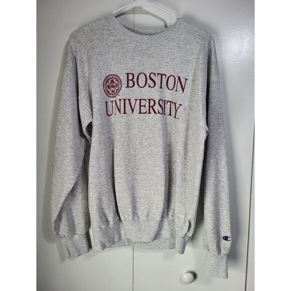VTG Champion SZ M BOSTON UNIVERSITY Crewneck Sweatshirt Academia Collegiate - Picture 2 of 8
